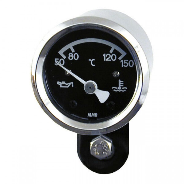 MMB Mini Ölthermometer, Basic Chrom-Schwarz, für Harley-Davidson