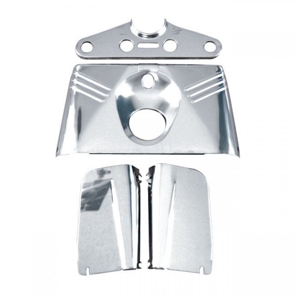 Gabelbrücken Cover Rear Panel rechts Edelstahl, für Harley - Davidson FL 49-84