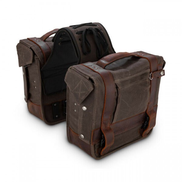 Burly Voyager Packtaschen 1 Paar Satteltaschen, Braun, für Harley-Davidson