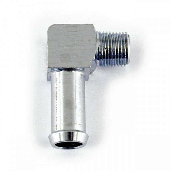 Ölleitungsfitting, 90°, 1/8NPT auf 3/8 Ölleitung, Chrom, für Harley-Davidson XL